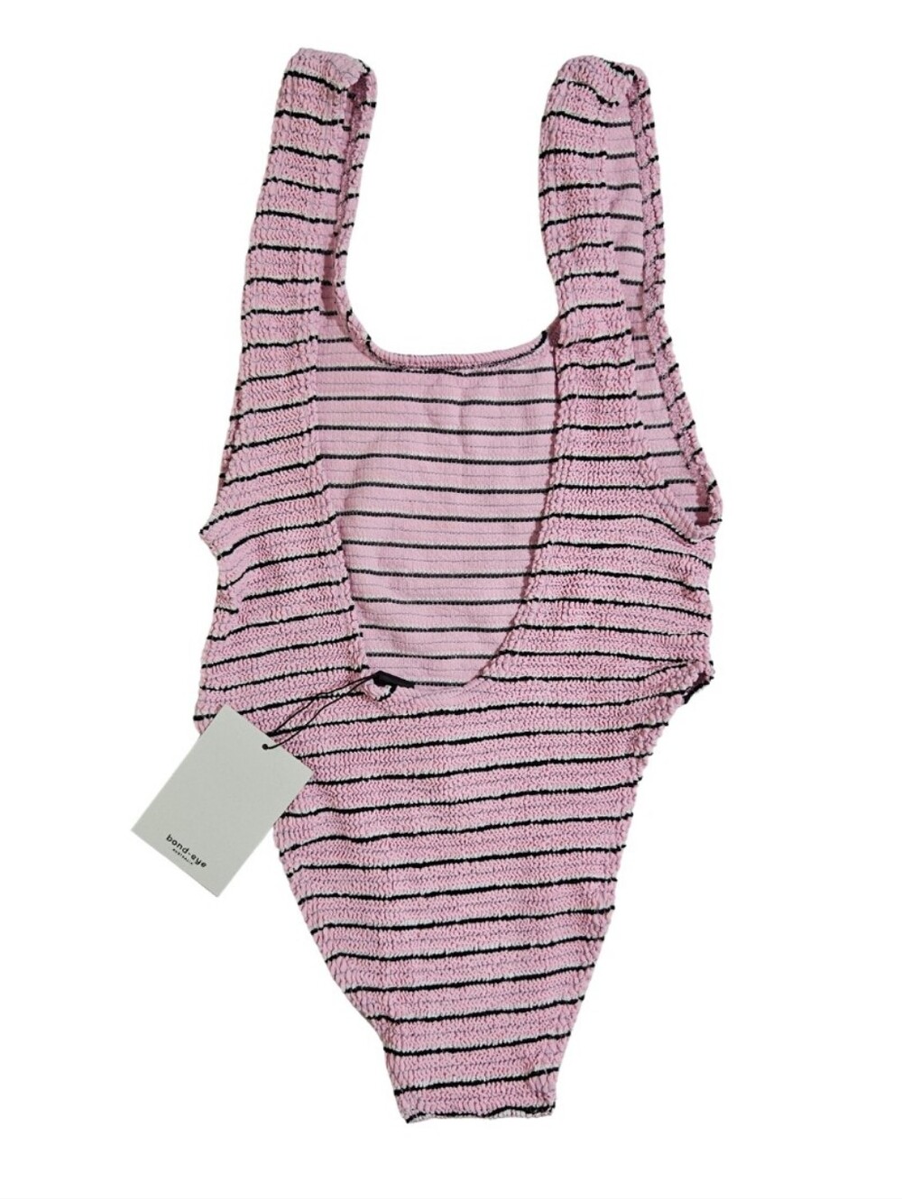 BOND-EYE Swimsuit Maxam One Piece Pastel Pink Stripe ONE SIZE NWT - Picture 3 of 7